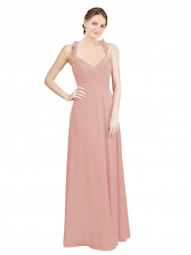 A-Linien Chiffon Lange Brautjungfernkleider Fabrik