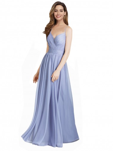 A-Linien Chiffon Spitze Lange Brautjungfernkleider Fabrik