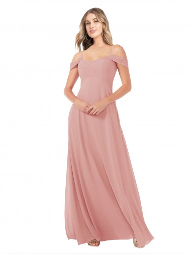 A-Linien Off-Schulter Chiffon Lange Brautjungfernkleider Fabrik