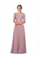 A-Linien Off-Schulter Chiffon Spitze Lange Brautjungfernkleider / Abiballkleider Fabrik