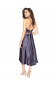 A-Linien Scoop Midi Seidiger Satin Kurze Brautjungfernkleider / Abiballkleider / Cocktailkleider / Heimkehr Kleider Fabrik