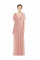 A-Linien V-Ausschnitt Chiffon Lange Brautjungfernkleider Fabrik