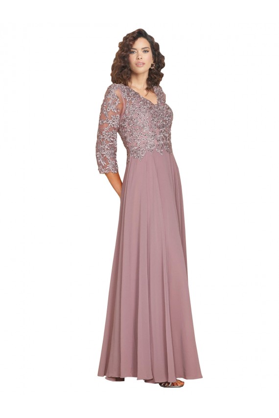 A-Linien V-Ausschnitt Chiffon Lange Brautjungfernkleider / Abiballkleider Fabrik