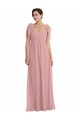 Altrosa A-Linien Neckholder Chiffon Lange Brautjungfernkleider Fabrik