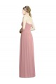 Altrosa A-Linien Trägerlos Chiffon Lange Formale Brautjungfernkleider / Abendkleider Fabrik