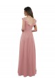 Altrosa A-Linien V-Ausschnitt Chiffon Lange Brautjungfernkleider Fabrik