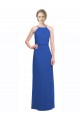 Blau 135 A-Linien Spaghetti-Träger Chiffon Lange Brautjungfernkleider Fabrik