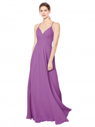Dahlie A-Linien Chiffon Lange Brautjungfernkleider Fabrik