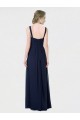 Dunkelmarine A-Linien Chiffon Lange Brautjungfernkleider Fabrik