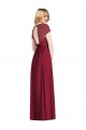 Dunkelmarine Trompete V-Ausschnitt Chiffon Lange Brautjungfernkleider Fabrik