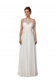 Elfenbein A-Linien Illusion Ausschnitt Sweep Zug Chiffon Boho Brautkleider Fabrik