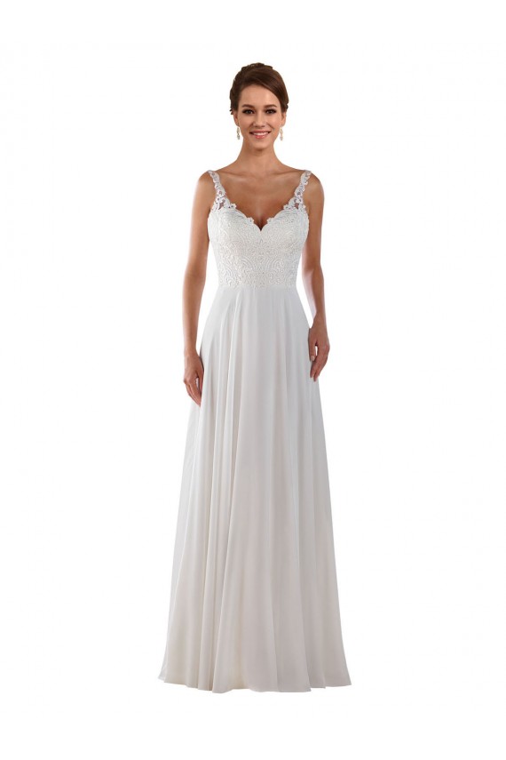 Elfenbein A-Linien Kapelle-schleppe Chiffon Klassisch Boho Brautkleider Fabrik