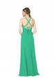Emerald Etui V-Ausschnitt Chiffon Lange Brautjungfernkleider Fabrik
