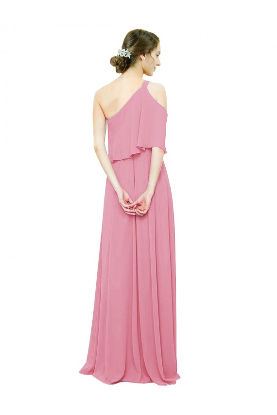 Hautrosa A-Linien Eine-Schulter Chiffon Lange Brautjungfernkleider Fabrik