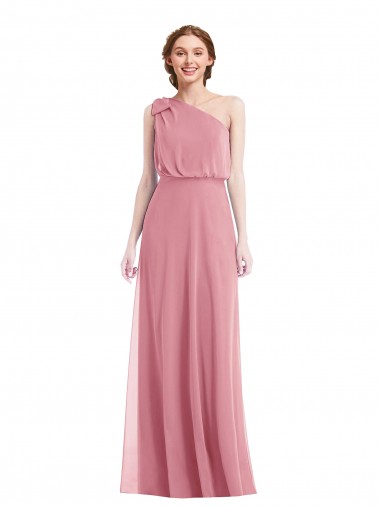 Hautrosa A-Linien Eine-Schulter Chiffon Lange Brautjungfernkleider Fabrik