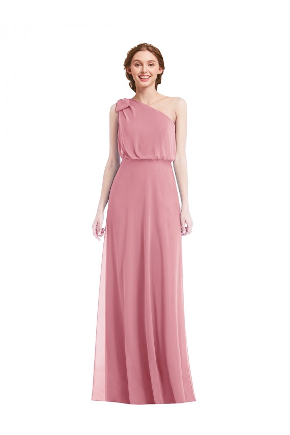 Hautrosa A-Linien Eine-Schulter Chiffon Lange Brautjungfernkleider Fabrik