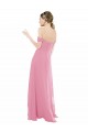 Hautrosa A-Linien Off-Schulter Chiffon Lange Brautjungfernkleider Fabrik