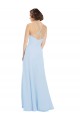 Helles Himmelblau A-Linien Neckholder Chiffon Lange Brautjungfernkleider Fabrik