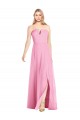 Hot Rosa Trompete V-Ausschnitt Trägerlos Chiffon Lange Brautjungfernkleider Fabrik