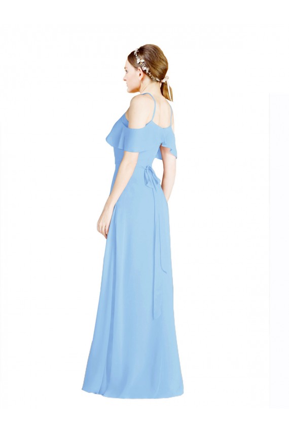 Immergrün A-Linien Neckholder Chiffon Lange Brautjungfernkleider Fabrik