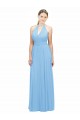 Immergrün A-Linien Neckholder Chiffon Lange Brautjungfernkleider Fabrik