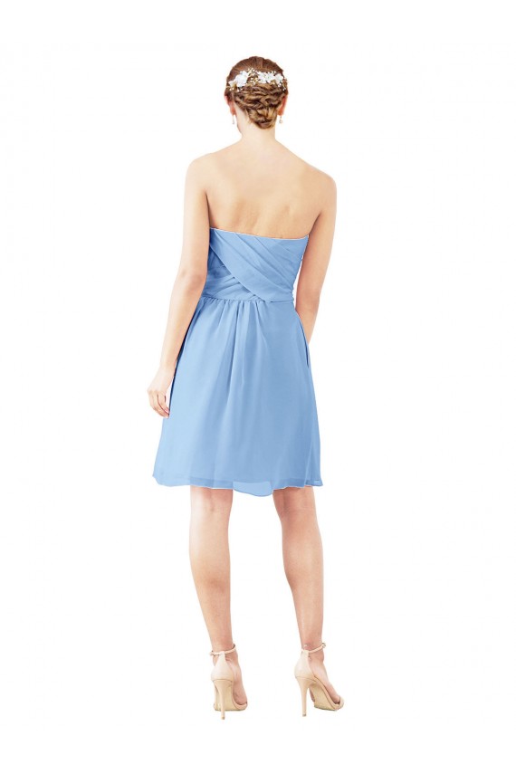 Immergrün A-Linien Trägerlos Knielang Chiffon Kurze Brautjungfernkleider / Cocktailkleider / Heimkehr Kleider Fabrik