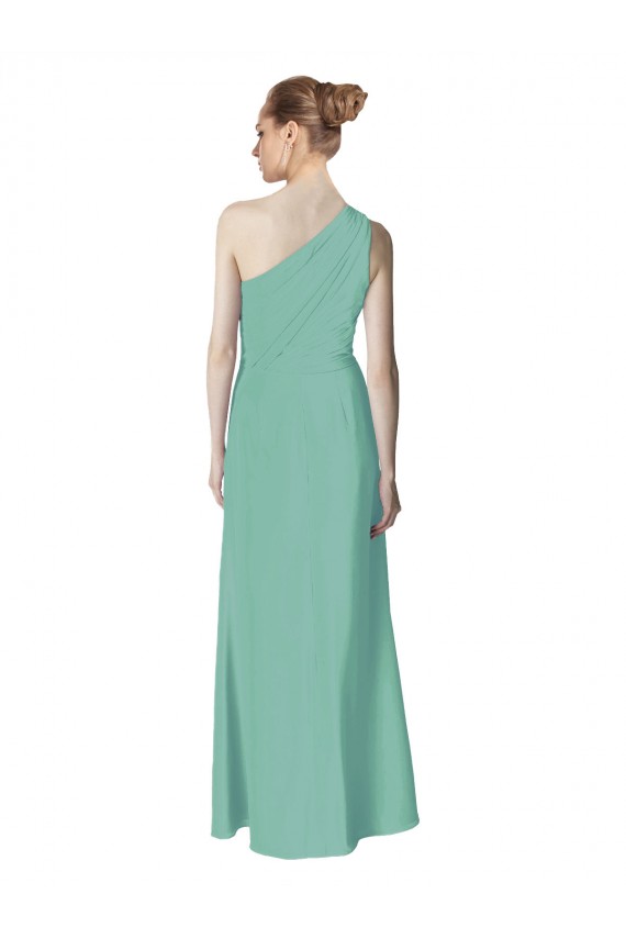 Jade A-Linien Eine-Schulter Chiffon Lange Brautjungfernkleider Fabrik