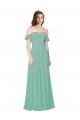 Jade A-Linien Off-Schulter Chiffon Lange Brautjungfernkleider Fabrik