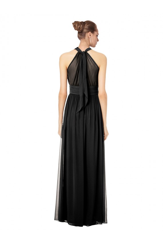 Jagdgrün A-Linien Neckholder Chiffon Lange Brautjungfernkleider Fabrik