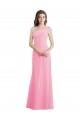 Kaum Rosa A-Linien Eine-Schulter Chiffon Lange Brautjungfernkleider Fabrik