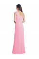 Kaum Rosa A-Linien Eine-Schulter Chiffon Lange Brautjungfernkleider Fabrik
