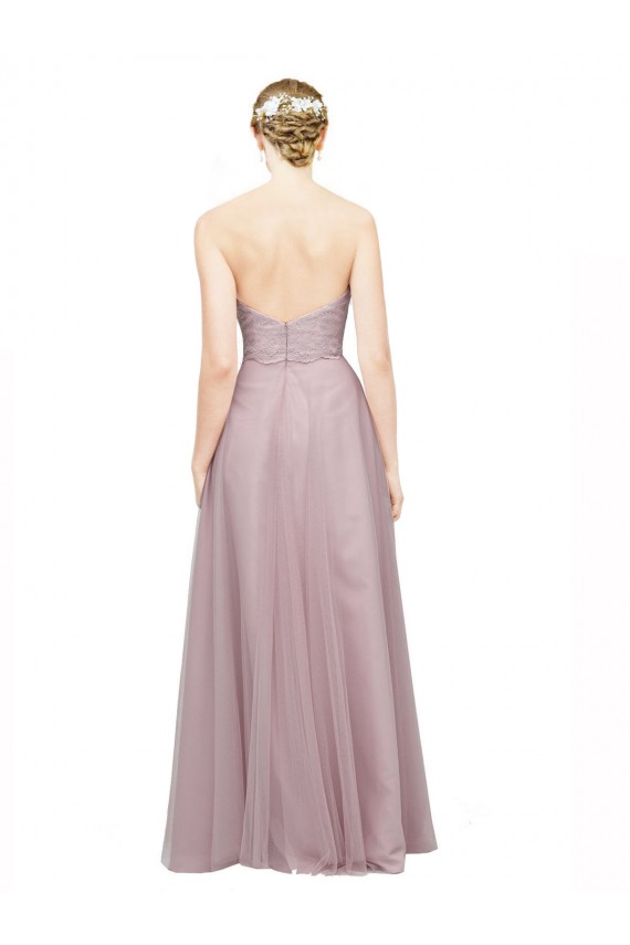 Light Lilac A-Linien Tüll Spitze Lange Brautjungfernkleider Fabrik