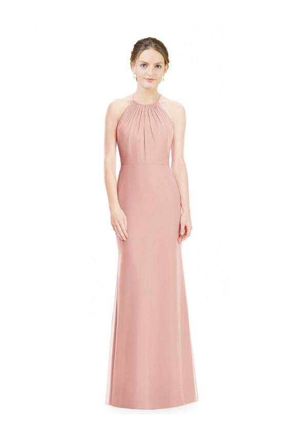 Meerjungfrau Neckholder Chiffon Lange Brautjungfernkleider Fabrik
