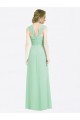 Minzgrün A-Linien Chiffon Lange Brautjungfernkleider Fabrik