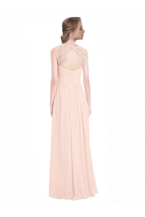 Minzgrün A-Linien Chiffon Spitze Lange Brautjungfernkleider Fabrik