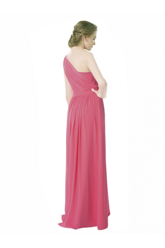 Minzgrün A-Linien Eine-Schulter Chiffon Lange Brautjungfernkleider Fabrik