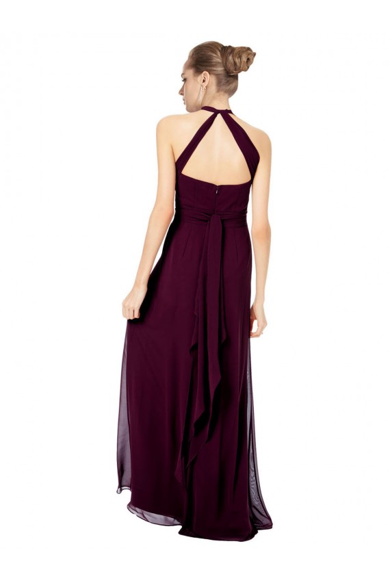 Mitternachtsgrün A-Linien Neckholder Chiffon Lange Brautjungfernkleider Fabrik
