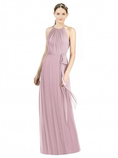 Primel A-Linien Neckholder Chiffon Lange Brautjungfernkleider Fabrik