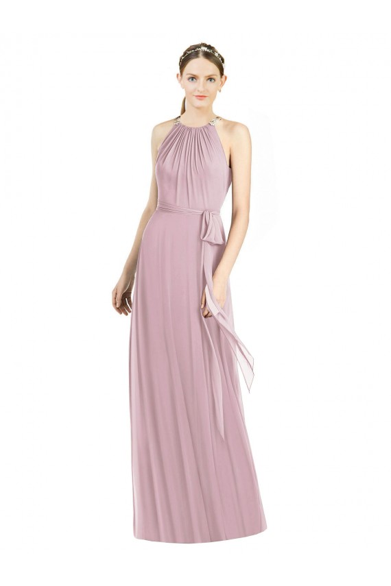 Primel A-Linien Neckholder Chiffon Lange Brautjungfernkleider Fabrik