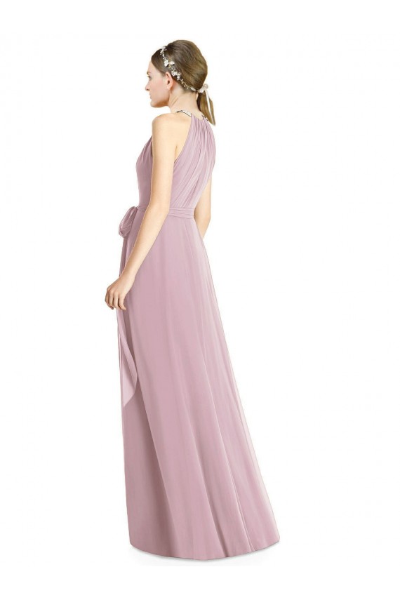 Primel A-Linien Neckholder Chiffon Lange Brautjungfernkleider Fabrik