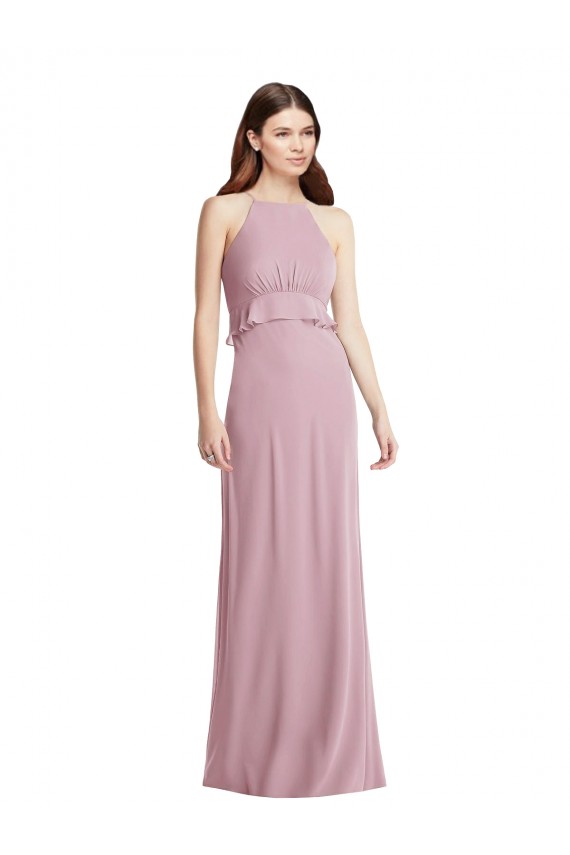 Primel A-Linien Neckholder Chiffon Lange Brautjungfernkleider Fabrik