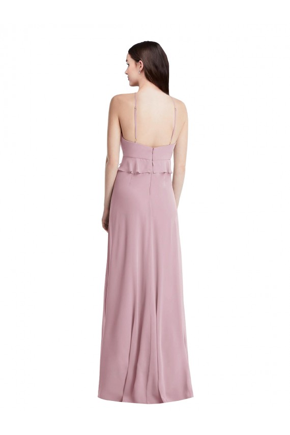 Primel A-Linien Neckholder Chiffon Lange Brautjungfernkleider Fabrik