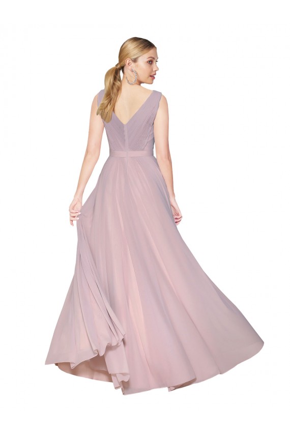 Primel A-Linien V-Ausschnitt Chiffon Lange Formale Brautjungfernkleider / Abendkleider / Abiballkleider Fabrik