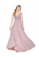 Primel A-Linien V-Ausschnitt Chiffon Lange Formale Brautjungfernkleider / Abendkleider / Abiballkleider Fabrik