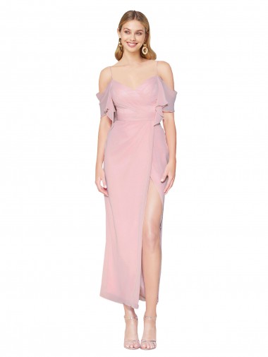 Primel Meerjungfrau Off-Schulter Knielang Chiffon Kurze Formale Brautjungfernkleider / Abendkleider / Abiballkleider Fabrik