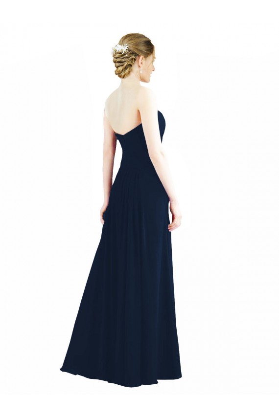 Rauchgrün A-Linien Chiffon Lange Brautjungfernkleider Fabrik