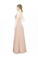 Rosa 114 A-Linien V-Ausschnitt Chiffon Lange Brautjungfernkleider Fabrik