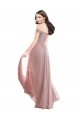 Rosa 147 A-Linien Off-Schulter Chiffon Spitze Lange Brautjungfernkleider Fabrik