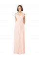 Rosa 42 A-Linien Off-Schulter Chiffon Lange Brautjungfernkleider Fabrik