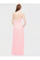 Rosa A-Linien Eine-Schulter Chiffon Lange Brautjungfernkleider Fabrik